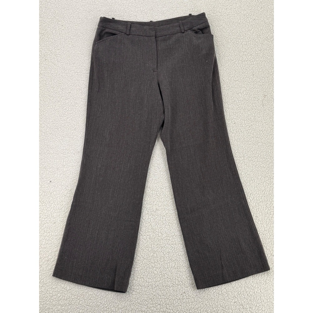 Worthington Modern Fit Brown Herringbone Dress Pants Women Size 14 Wide Leg